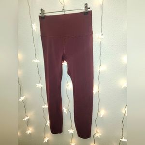 Lululemon Wunder Under leggings full length size 6 high rise Burgundy